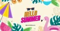 Yellow Modern & Minimal Hello Summer Facebook Event Cover template