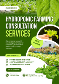 Yellow Modern & Minimal Hydroponic Farming Consultation A4 template