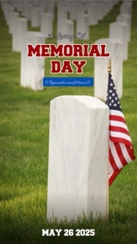 Yellow Modern & Minimal In Loving Of Memorial Day Rest In Peace Heroes Reel Instagram Instagram-Reel template
