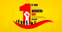Yellow Modern & Minimal International Workers' Day Facebook Shared Image template