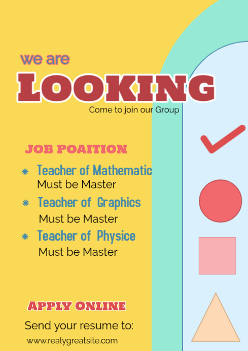 Yellow Modern & Minimal Job Recruitment A4 Template | PosterMyWall