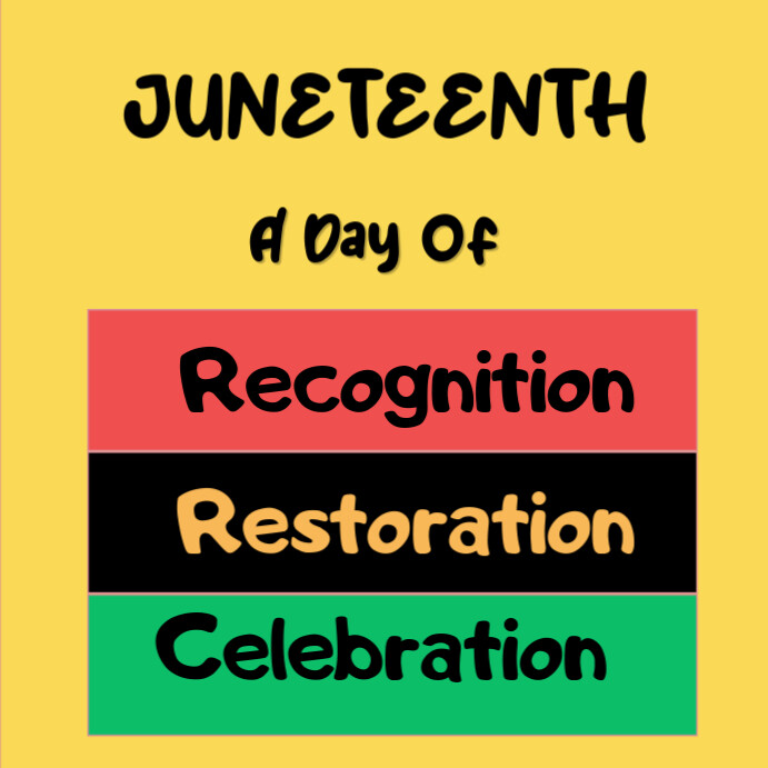 Yellow Modern & Minimal Juneteenth Day/ Black Freedom Day/ Juneteenth ...