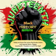 Yellow Modern & Minimal Juneteenth Post Logo 徽标 template