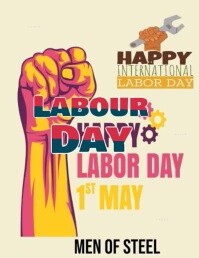 Yellow Labor Day Celebration Volante Template
