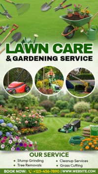 Yellow Modern & Minimal Lawn Care and Gardening Service Instagram Story template