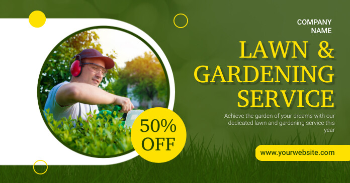 Yellow Modern & Minimal Lawn Care Service Fac Template | PosterMyWall
