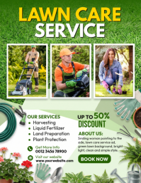 Yellow Modern & Minimal Lawn Care Service Flyer template