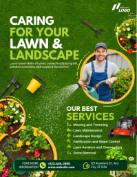 Yellow Modern & Minimal Lawn Care Services Flyer Løbeseddel (US Letter) template
