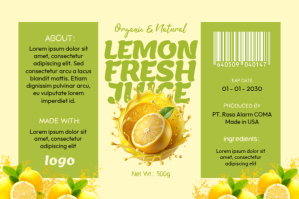 Green Lemon Juice Label Labels Template | PosterMyWall