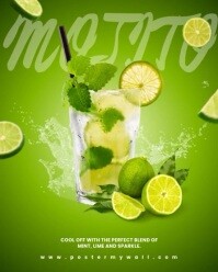 Yellow Modern & Minimal Mojito Drink Instagram Portrait template