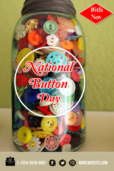 Plantilla de Yellow Modern & Minimal National Button Day Poster ...
