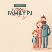 Yellow Modern & Minimal National Family Pj Day Instagram Post template