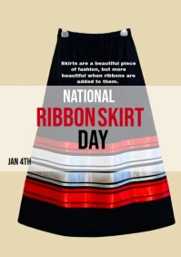 Yellow Modern & Minimal National Ribbon Skirt Day A4 template