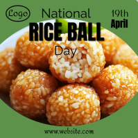 Yellow Modern & Minimal National Rice Ball Day Instagram Post template