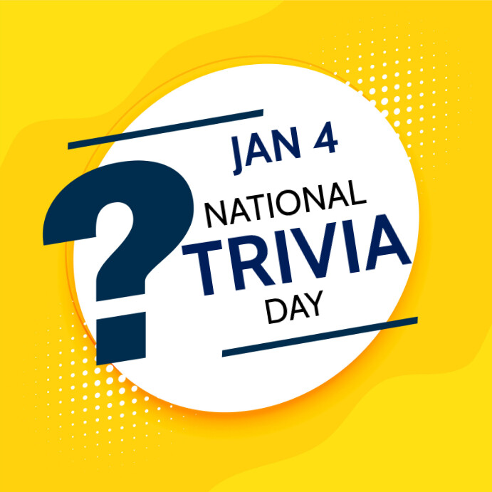 Yellow Modern & Minimal National Trivia Day Instagram Post Template ...