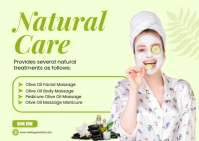 Yellow Modern & Minimal Natural Care Dermatology Postcard Открытка template
