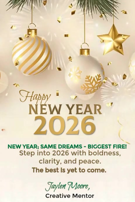 Yellow Modern & Minimal New Year 2026 Poster Template | PosterMyWall