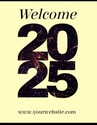 Yellow Modern & Minimal New Year Flyer (us Letter) template