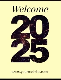 Yellow Modern & Minimal New Year Flyer (us Letter) template