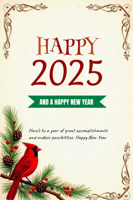 Yellow Modern & Minimal New Year Poster Template | PosterMyWall