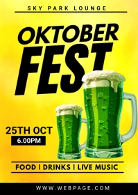 Yellow Modern & Minimal Oktoberfest Party Inv A6 template