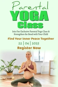 Yellow Modern & Minimal Parental Yoga Class Poster template