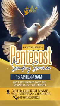 Yellow Modern & Minimal Pentecost Sunday Service Digital Display Video template