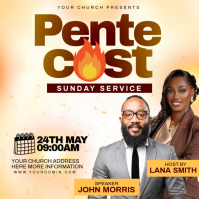 Yellow Modern & Minimal Pentecost Sunday Service Instagram Post Instagram-bericht template