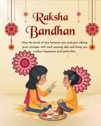 Yellow Modern & Minimal Raksha Bandhan Video Wish Flyer Design Instagram Portrait template