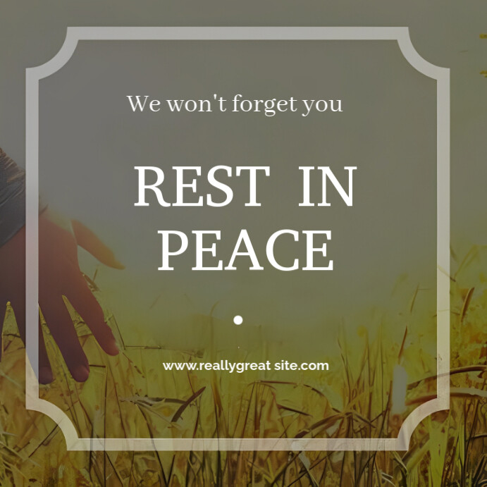 Yellow Modern & Minimal Rest In Peace Instagram Post Iphosti le-Instagram template