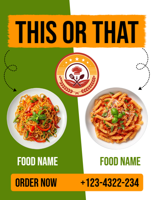 White Food Comparison Flyers Template | PosterMyWall