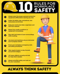 Yellow Modern & Minimal Safety Rules Checklist Template Instagram Portrait