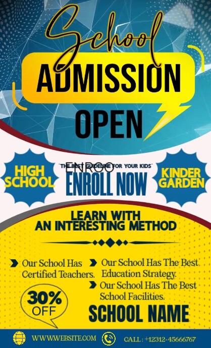 Yellow Modern & Minimal School Admission Open Us Legal template