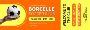 Yellow Modern & Minimal Soccer Ticket Twitter Twitter-header template