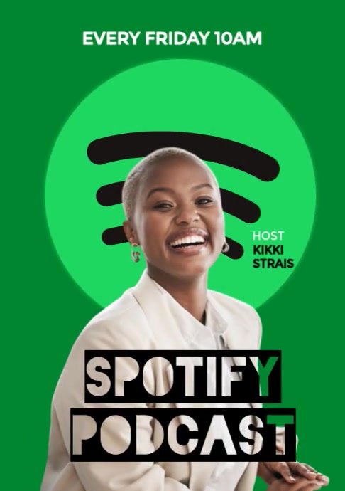 Yellow Modern & Minimal Spotify Podcast A3 template