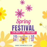 Yellow Modern & Minimal Spring Festival Persegi (1:1) template