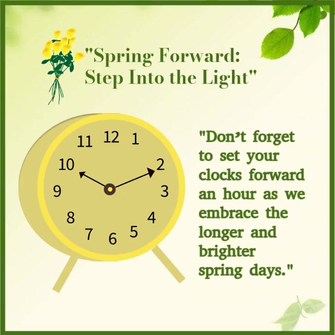 Yellow Modern & Minimal Spring Forward Instagram Post Template ...