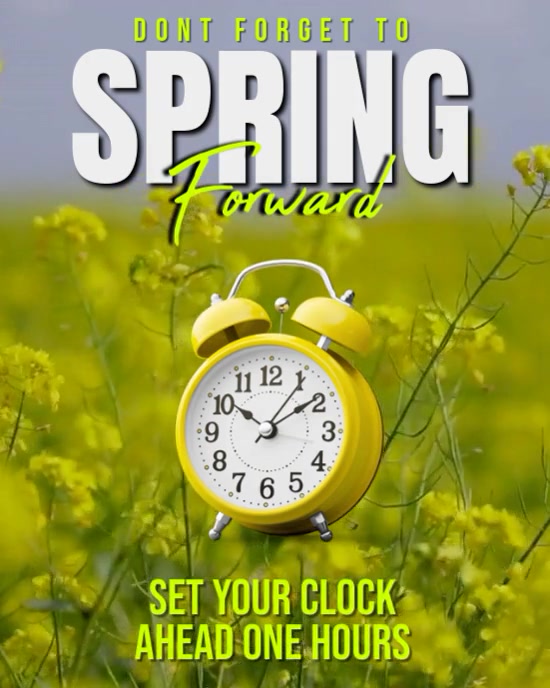 Yellow Modern & Minimal Spring Forward Instagram Portrait template