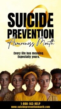 Yellow Modern & Minimal Suicide Prevention Instagram Story template