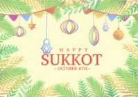 Yellow Modern & Minimal Sukkot  Postcard Ikhadi leposi template