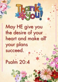 Yellow Modern & Minimal Thank You Bible Verse Card A6 template