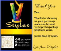 Yellow Modern & Minimal Thank You Card Design Template  Large Rectangle Большой прямоугольник