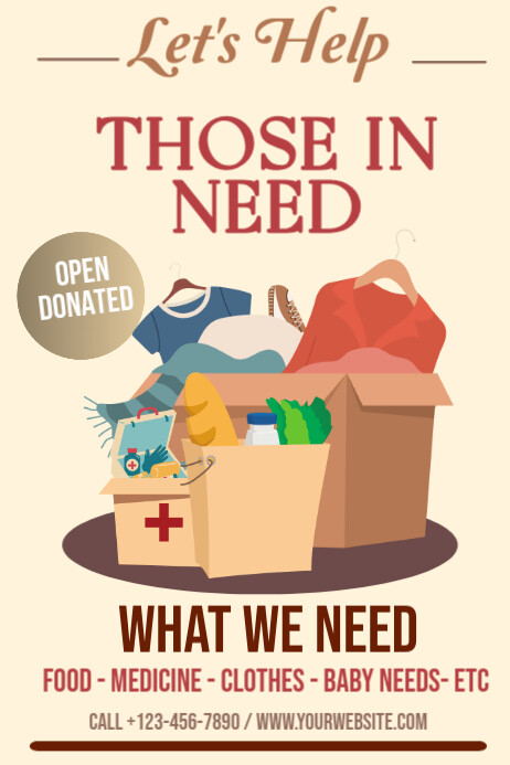 Yellow Modern & Minimal Those In Need Poster template