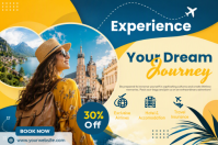 สีเหลือง Travel Promotion Poster Template