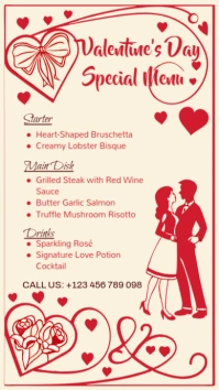Yellow Modern & Minimal Valentine’s Special Menu | Romantic Dining & Offers Instagram Story template