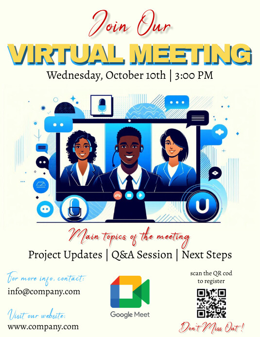 Copy of Yellow Modern & Minimal Virtual Meeting Onlin | PosterMyWall