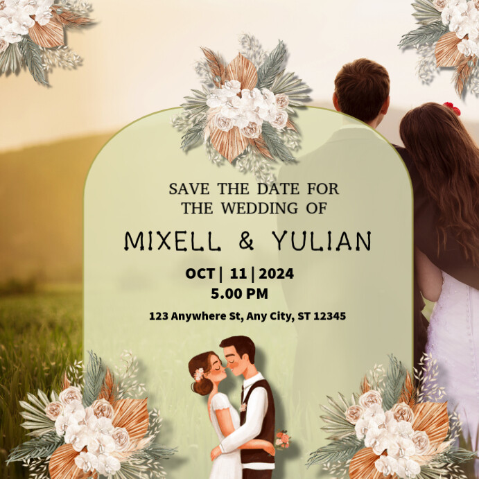Copy of Yellow Modern & Minimal Wedding Invitation Pos Instagram ...