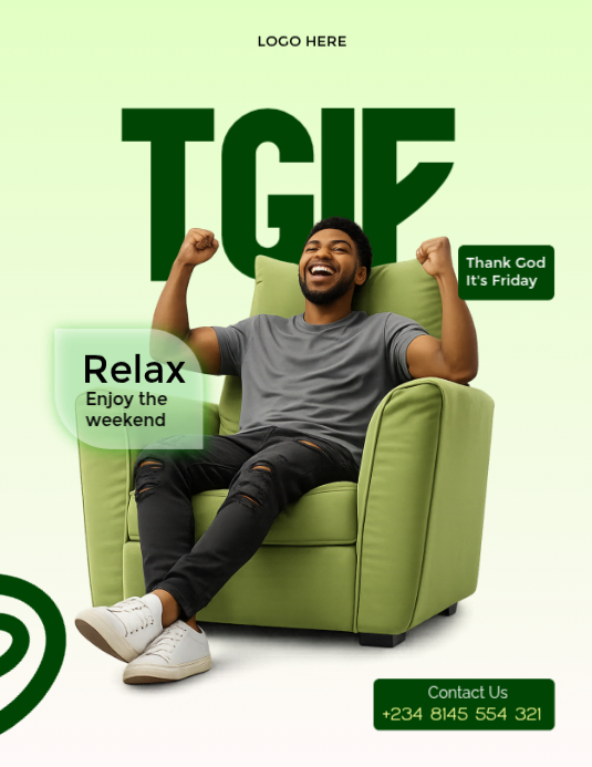 Yellow modern & minimal weekend tgif relaxation flyer Template ...