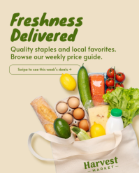 สีเหลือง Weekly Grocery Deals Instagram Portrait Template - Page 1
