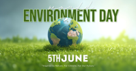 Yellow Modern & Minimal World Environment Day Facebook Shared Image delt Facebook-billede template